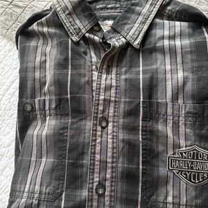 Harley-Davidson Men's medium Black Plaid Shirt worn once